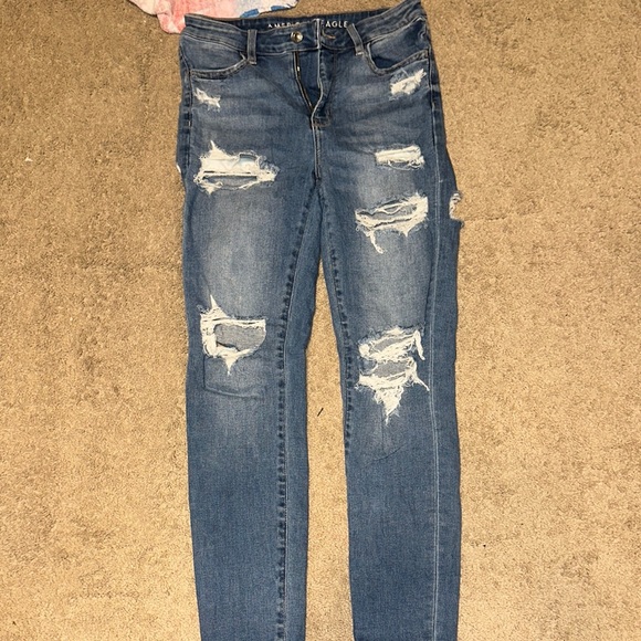 American Eagle Outfitters Distressed Blue Jeans for Women - Picture 1 of 3